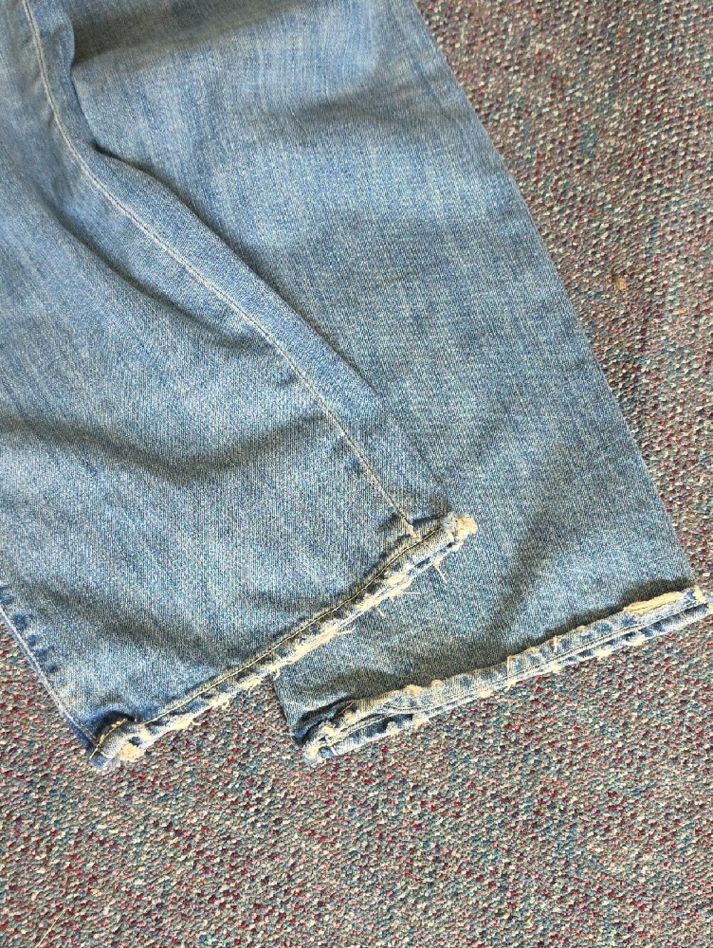 Vintage Y2K Abercrombie & Fitch Distressed Light Blue Straight-Leg Jeans Size 34 - Picture 13 of 14